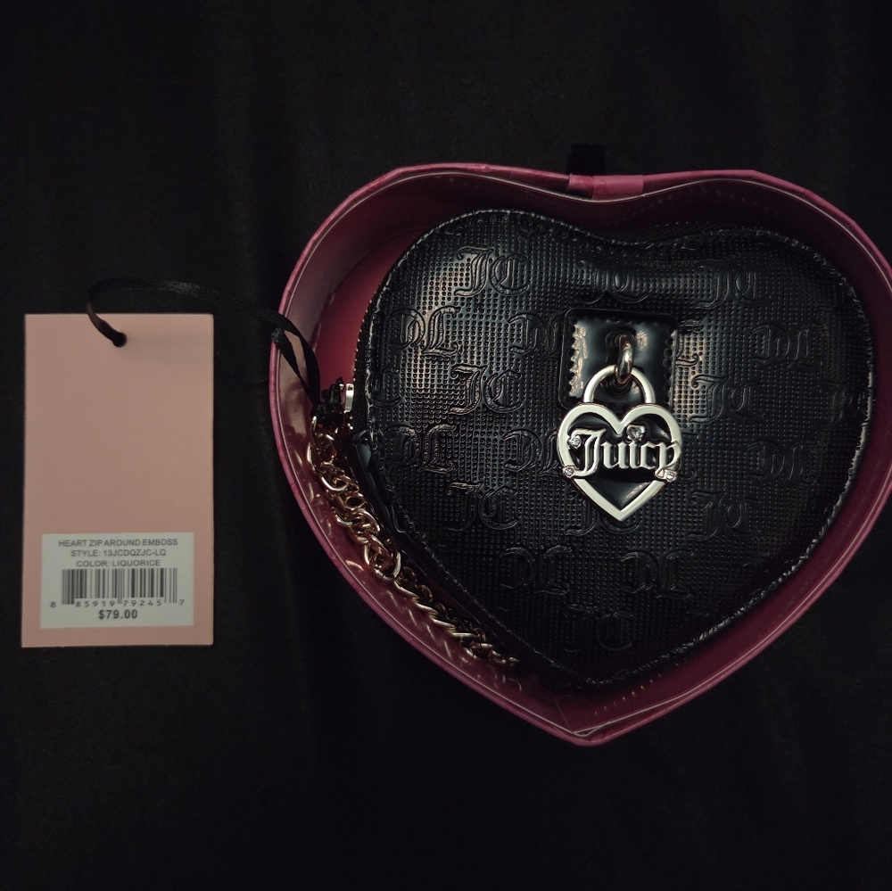 Juicy Couture Black Heart Wristlet